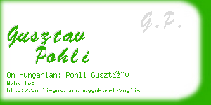 gusztav pohli business card